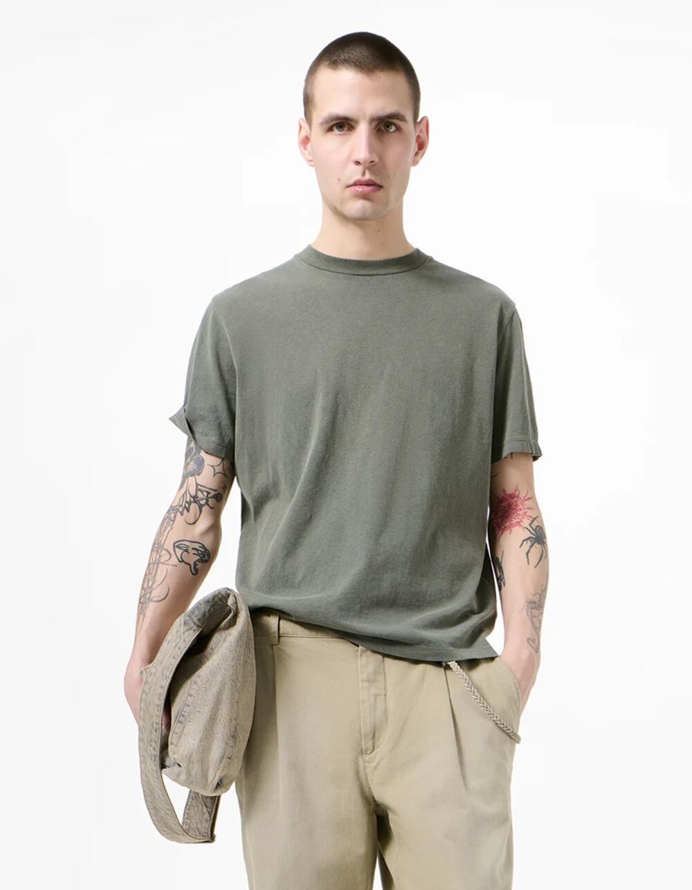 Kidoriman Oba Oversized Shirt Golden Olive Heavyweight Cotton Tee XL